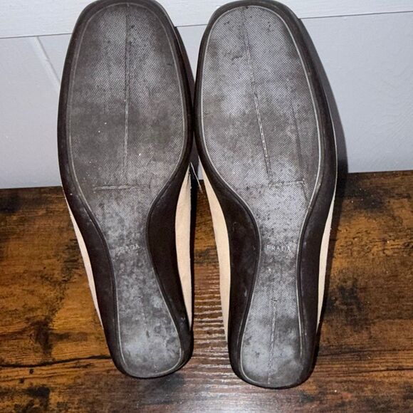 Prada GUC Frasurbane Suede Leather Moccosin Loafers Flats Classic Luxury Beige - Picture 11 of 11